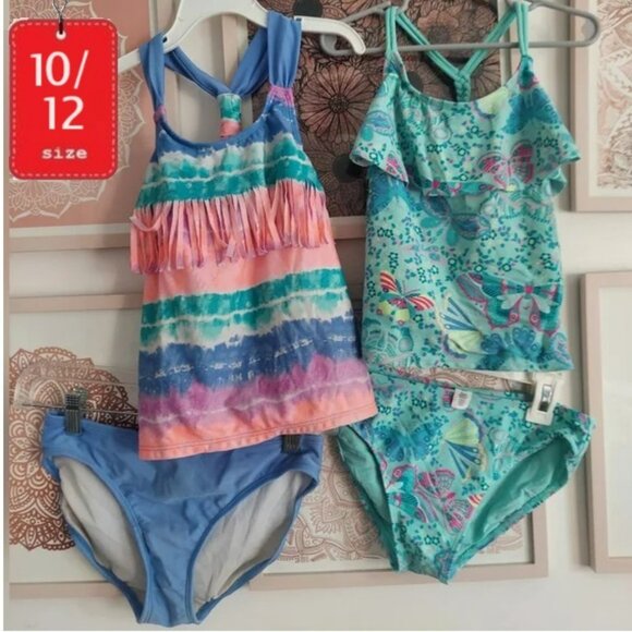 Size large swim bundle of 2 swim suits, size large 10/12 - Picture 1 of 15